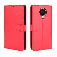 Leather Case Stands Flip Cover Holder BY5 for Nokia 6.3 Red