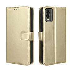 Leather Case Stands Flip Cover Holder BY5 for Nokia C210 Gold