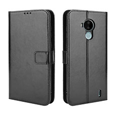 Leather Case Stands Flip Cover Holder BY5 for Nokia C30 Black