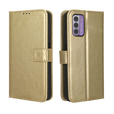 Leather Case Stands Flip Cover Holder BY5 for Nokia C300 Gold