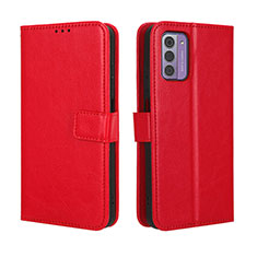 Leather Case Stands Flip Cover Holder BY5 for Nokia C300 Red