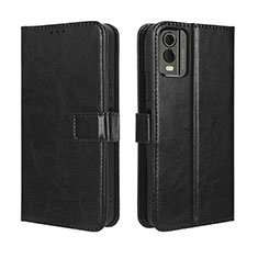 Leather Case Stands Flip Cover Holder BY5 for Nokia C32 Black