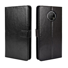 Leather Case Stands Flip Cover Holder BY5 for Nokia G300 5G Black