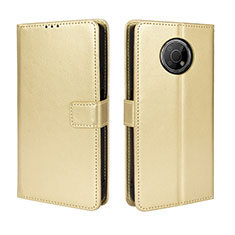 Leather Case Stands Flip Cover Holder BY5 for Nokia G300 5G Gold