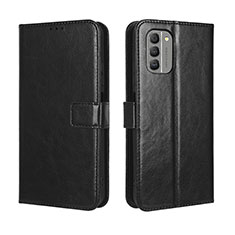 Leather Case Stands Flip Cover Holder BY5 for Nokia G400 5G Black