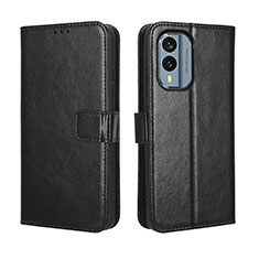 Leather Case Stands Flip Cover Holder BY5 for Nokia X30 5G Black