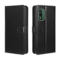 Leather Case Stands Flip Cover Holder BY5 for Nokia XR21 Black
