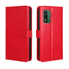 Leather Case Stands Flip Cover Holder BY5 for Nokia XR21 Red