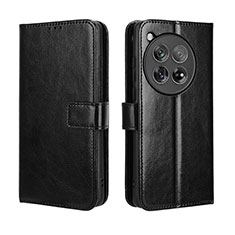 Leather Case Stands Flip Cover Holder BY5 for OnePlus 12R 5G Black
