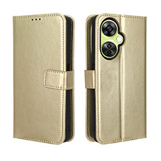 Leather Case Stands Flip Cover Holder BY5 for OnePlus Nord CE 3 5G Gold