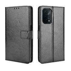 Leather Case Stands Flip Cover Holder BY5 for OnePlus Nord N200 5G Black