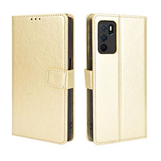 Leather Case Stands Flip Cover Holder BY5 for Oppo A16 Gold