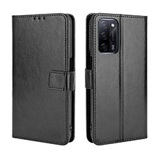 Leather Case Stands Flip Cover Holder BY5 for Oppo A53s 5G Black