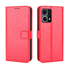 Leather Case Stands Flip Cover Holder BY5 for Oppo F21s Pro 4G Red