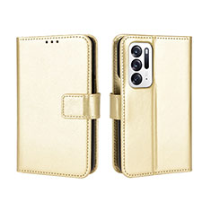 Leather Case Stands Flip Cover Holder BY5 for Oppo Find N 5G Gold