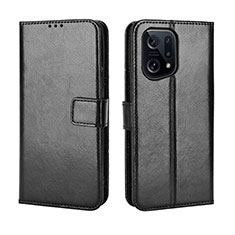 Leather Case Stands Flip Cover Holder BY5 for Oppo Find X5 5G Black