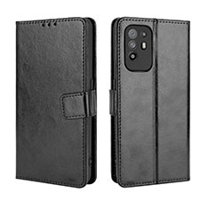 Leather Case Stands Flip Cover Holder BY5 for Oppo Reno5 Z 5G Black