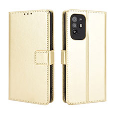 Leather Case Stands Flip Cover Holder BY5 for Oppo Reno5 Z 5G Gold