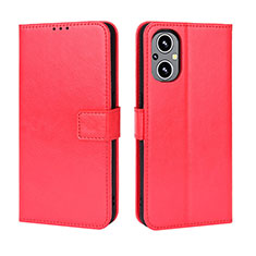 Leather Case Stands Flip Cover Holder BY5 for Oppo Reno7 Z 5G Red