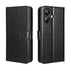 Leather Case Stands Flip Cover Holder BY5 for Realme 10 Pro+ Plus 5G Black