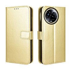 Leather Case Stands Flip Cover Holder BY5 for Realme 11 5G Gold