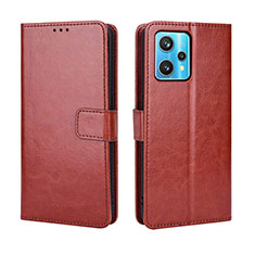 Leather Case Stands Flip Cover Holder BY5 for Realme 9 Pro 5G Brown