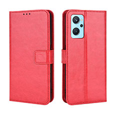 Leather Case Stands Flip Cover Holder BY5 for Realme 9i 4G Red
