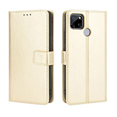 Leather Case Stands Flip Cover Holder BY5 for Realme C25 Gold