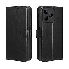 Leather Case Stands Flip Cover Holder BY5 for Realme C51 Black