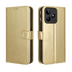 Leather Case Stands Flip Cover Holder BY5 for Realme C51 Gold