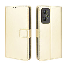 Leather Case Stands Flip Cover Holder BY5 for Realme GT Neo 3T 5G Gold