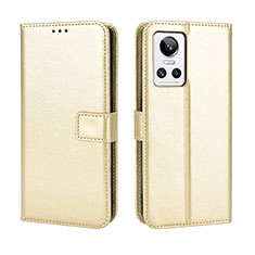 Leather Case Stands Flip Cover Holder BY5 for Realme GT Neo3 5G Gold