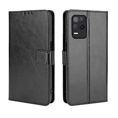 Leather Case Stands Flip Cover Holder BY5 for Realme Q3 5G Black