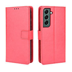Leather Case Stands Flip Cover Holder BY5 for Samsung Galaxy S23 Plus 5G Red