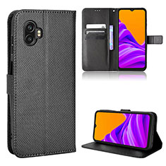 Leather Case Stands Flip Cover Holder BY5 for Samsung Galaxy XCover 6 Pro 5G Black