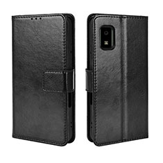 Leather Case Stands Flip Cover Holder BY5 for Sharp Aquos wish Black