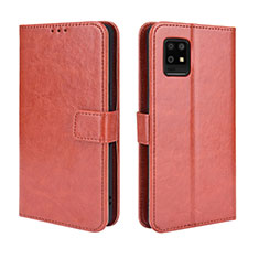 Leather Case Stands Flip Cover Holder BY5 for Sharp Aquos Zero6 Brown