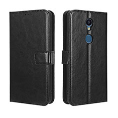 Leather Case Stands Flip Cover Holder BY5 for Sharp Rouvo V Black