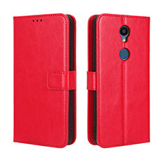 Leather Case Stands Flip Cover Holder BY5 for Sharp Rouvo V Red