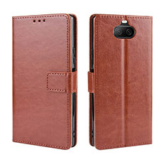 Leather Case Stands Flip Cover Holder BY5 for Sony Xperia 8 Brown