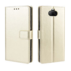 Leather Case Stands Flip Cover Holder BY5 for Sony Xperia 8 Gold