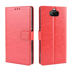Leather Case Stands Flip Cover Holder BY5 for Sony Xperia 8 Lite Red