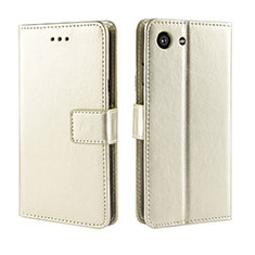 Leather Case Stands Flip Cover Holder BY5 for Sony Xperia Ace Gold
