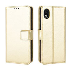 Leather Case Stands Flip Cover Holder BY5 for Sony Xperia Ace III Gold