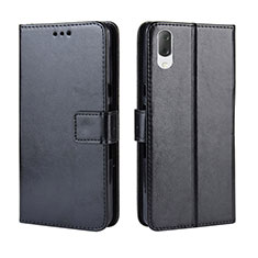 Leather Case Stands Flip Cover Holder BY5 for Sony Xperia L3 Black