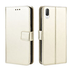 Leather Case Stands Flip Cover Holder BY5 for Sony Xperia L3 Gold