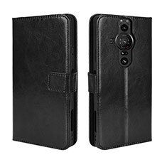 Leather Case Stands Flip Cover Holder BY5 for Sony Xperia PRO-I Black