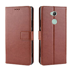 Leather Case Stands Flip Cover Holder BY5 for Sony Xperia XA2 Brown