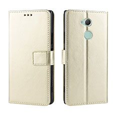 Leather Case Stands Flip Cover Holder BY5 for Sony Xperia XA2 Gold