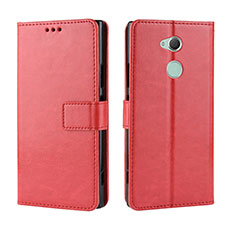 Leather Case Stands Flip Cover Holder BY5 for Sony Xperia XA2 Red